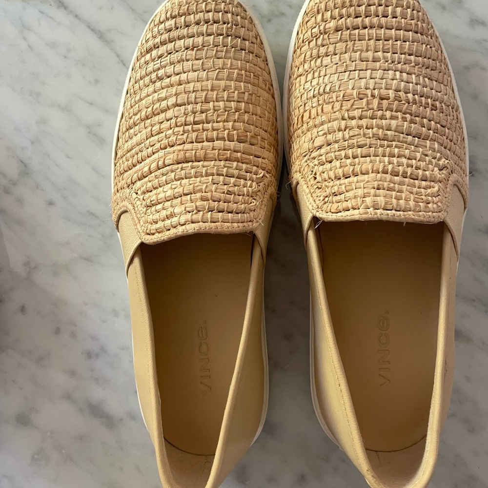 Never worn. Vince straw shoes.